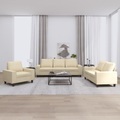 vidaXL, vidaXL 3-tlg. Sofagarnitur Creme Stoff