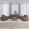 vidaXL, vidaXL 3-tlg. Sofagarnitur Braun Stoff