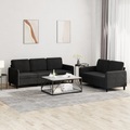 vidaXL, vidaXL 2-tlg. Sofagarnitur Schwarz Samt