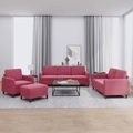 vidaXL, vidaXL 4-tlg. Sofagarnitur Weinrot Samt