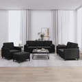 vidaXL, vidaXL 4-tlg. Sofagarnitur mit Kissen Schwarz Samt