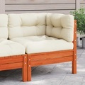 vidaXL, vidaXL Garten-Ecksofa mit Kissen Wachsbraun Massivholz Kiefer