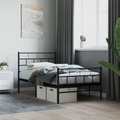 vidaXL, vidaXL Bettgestell mit Kopf- und Fußteil Metall Schwarz 107x203 cm
