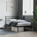 vidaXL, vidaXL Bettgestell mit Kopfteil Metall Schwarz 90x200 cm