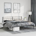 vidaXL, vidaXL Bettgestell mit Kopfteil Metall Schwarz 183x213 cm