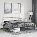 vidaXL, vidaXL Bettgestell mit Kopf- und Fußteil Metall Schwarz 183x213 cm