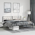 vidaXL, vidaXL Bettgestell mit Kopf- und Fußteil Metall Schwarz 193x203 cm