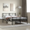 vidaXL, vidaXL Bettgestell mit Kopf- und Fußteil Metall Schwarz 120x200 cm