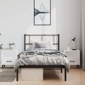 vidaXL, vidaXL Bettgestell mit Kopfteil Metall Schwarz 100x190 cm