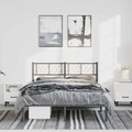 vidaXL, vidaXL Bettgestell mit Kopfteil Metall Schwarz 135x190 cm