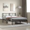 vidaXL, vidaXL Bettgestell mit Kopfteil Metall Schwarz 120x190 cm