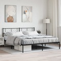 vidaXL, vidaXL Bettgestell mit Kopfteil Metall Schwarz 200x200 cm