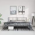 vidaXL, vidaXL Bettgestell mit Kopf- und Fußteil Metall Schwarz 193x203 cm