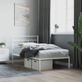 vidaXL, vidaXL Bettgestell mit Kopfteil Metall Weiß 80x200 cm
