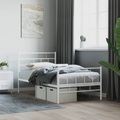 vidaXL, vidaXL Bettgestell mit Kopf- und Fußteil Metall Weiß 75x190 cm