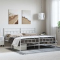 vidaXL, vidaXL Bettgestell mit Kopf- und Fußteil Metall Weiß 193x203 cm