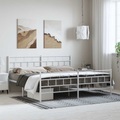 vidaXL, vidaXL Bettgestell mit Kopf- und Fußteil Metall Weiß 183x213 cm