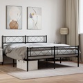 vidaXL, vidaXL Bettgestell mit Kopf- und Fußteil Metall Schwarz 140x190 cm