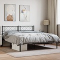 vidaXL, vidaXL Bettgestell mit Kopfteil Metall Schwarz 120x190 cm