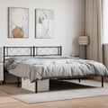 vidaXL, vidaXL Bettgestell mit Kopfteil Metall Schwarz 140x190 cm