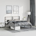 vidaXL, vidaXL Bettgestell mit Kopfteil Metall Schwarz 150x200 cm