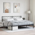 vidaXL, vidaXL Bettgestell mit Kopfteil Metall Schwarz 200x200 cm