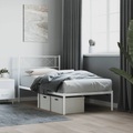 vidaXL, vidaXL Bettgestell mit Kopfteil Metall Weiß 80x200 cm