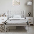 vidaXL, vidaXL Bettgestell mit Kopfteil Metall Weiß 100x190 cm