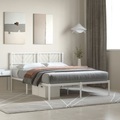 vidaXL, vidaXL Bettgestell mit Kopfteil Metall Weiß 120x200 cm