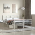 vidaXL, vidaXL Bettgestell mit Kopf- und Fußteil Metall Weiß 140x200 cm