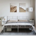vidaXL, vidaXL Bettgestell mit Kopf- und Fußteil Metall Weiß 193x203 cm