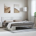 vidaXL, vidaXL Bettgestell mit Kopfteil Metall Weiß 183x213 cm