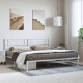 vidaXL, vidaXL Bettgestell mit Kopfteil Metall Weiß 193x203 cm