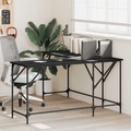 vidaXL, vidaXL Schreibtisch Schwarz 149x149x75 cm Holzwerkstoff