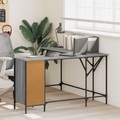 vidaXL, vidaXL Schreibtisch Grau Sonoma 141x141x75 cm Holzwerkstoff
