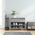 vidaXL, vidaXL Schuhregal Betongrau 70x36x60 cm Holzwerkstoff