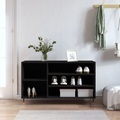 vidaXL, vidaXL Schuhregal Schwarz 102x36x60 cm Holzwerkstoff