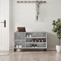 vidaXL, vidaXL Schuhregal Betongrau 102x36x60 cm Holzwerkstoff