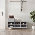 vidaXL, vidaXL Schuhregal Betongrau 102x36x60 cm Holzwerkstoff