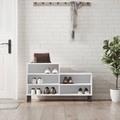 vidaXL, vidaXL Schuhregal Hochglanz-Weiß 102x36x60 cm Holzwerkstoff