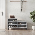 vidaXL, vidaXL Schuhregal Betongrau 102x36x60 cm Holzwerkstoff