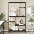 vidaXL, vidaXL Bücherregal Schwarz 99x35,5x176 cm Holzwerkstoff und Stahl