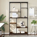 vidaXL, vidaXL Bücherregal Räuchereiche 99x35,5x176 cm Holzwerkstoff und Stahl