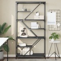 vidaXL, vidaXL Bücherregal Schwarz 91x36x176 cm Holzwerkstoff und Stahl