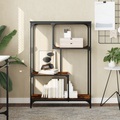 vidaXL, vidaXL Bücherregal Räuchereiche 81x36x115 cm Holzwerkstoff und Stahl