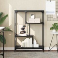 vidaXL, vidaXL Bücherregal Schwarz 81x36x115 cm Holzwerkstoff und Stahl