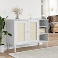 vidaXL, vidaXL Sideboard SENJA Rattan-Optik Weiß 112x40x80 cm Kiefernholz