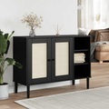 vidaXL, vidaXL Sideboard SENJA Rattan-Optik Schwarz 112x40x80 cm Kiefernholz
