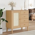 vidaXL, vidaXL Sideboard SENJA Rattan-Optik Braun 80x40x80 cm Kiefernholz
