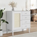 vidaXL, vidaXL Sideboard SENJA Rattan-Optik Weiß 80x40x80 cm Kiefernholz